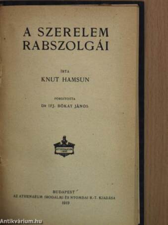 Két elbeszélés - Sarrasine, Facino Cane/Novellák/A szerelem rabszolgái