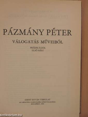 Pázmány Péter I-III.