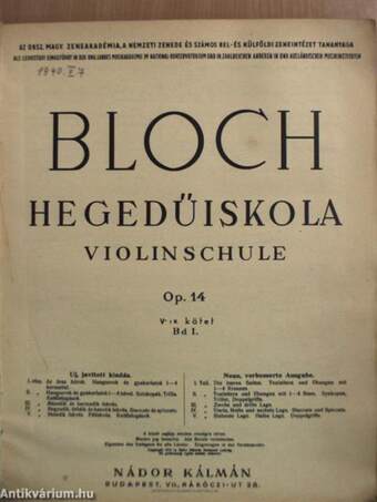 Bloch hegedűiskola V.