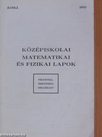 Középiskolai matematikai és fizikai lapok 2003/6.