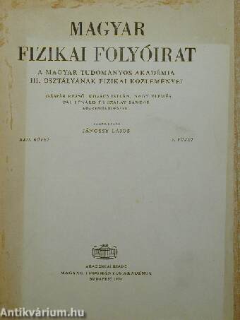 Magyar Fizikai Folyóirat XXII. kötet 5. füzet