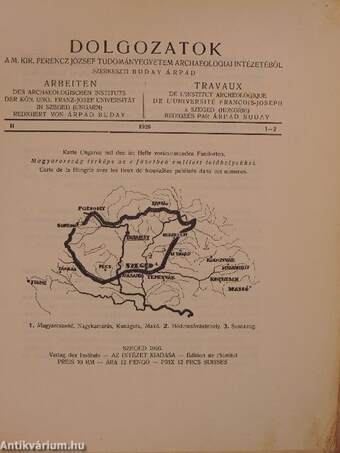 Dolgozatok a M. Kir. Ferencz József Tudományegyetem Archaeologiai Intézetéből 1926. II/1-2.