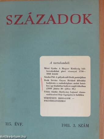 Századok 1981/3.