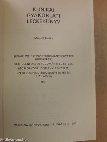 Klinikai gyakorlati leckekönyv