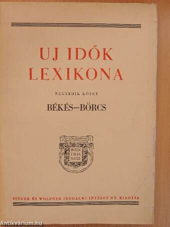 Uj idők lexikona 4. (töredék)