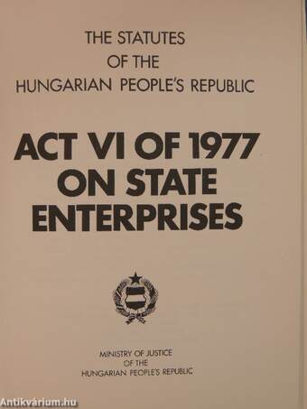 Act VI of 1977 on state enterprises