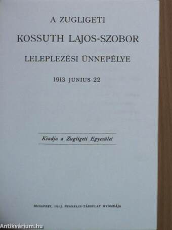 Kossuth-szobor a hegyen/A zugligeti Kossuth Lajos-szobor leleplezési ünnepélye