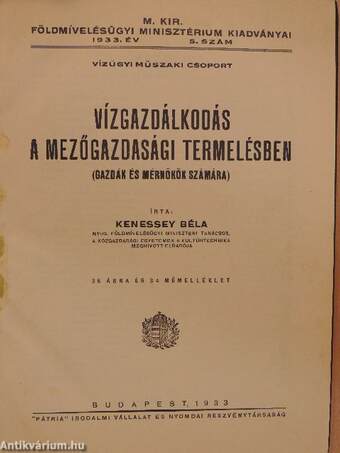 Vízgazdálkodás a mezőgazdasági termelésben