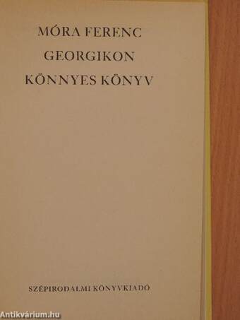 Georgikon/Könnyes könyv