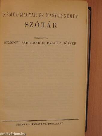 Német-magyar és magyar-német szótár I-II.