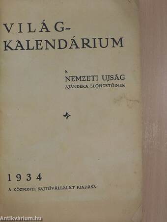 Világ-kalendárium 1934