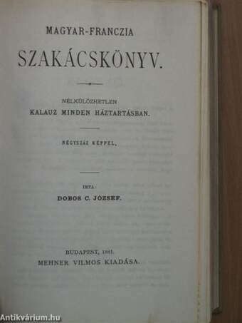 Magyar-Franczia szakácskönyv