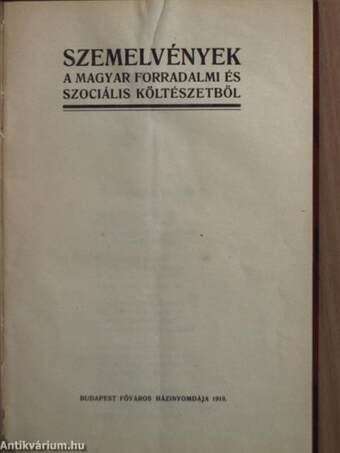 Szemelvények a magyar forradalmi és szociális költészetből