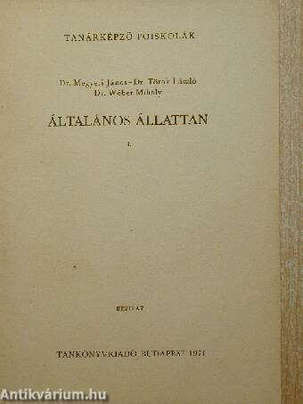 Általános állattan I.