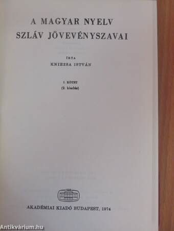 A magyar nyelv szláv jövevényszavai I-II.