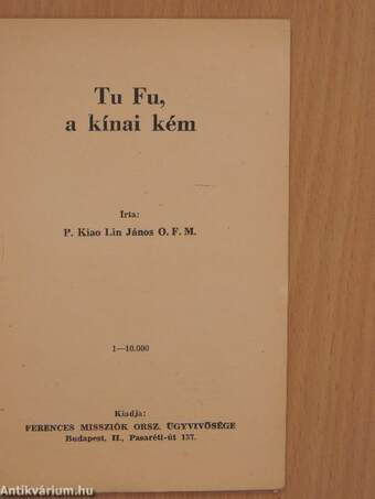 Tu Fu, a kínai kém