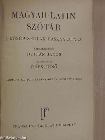 Magyar-latin szótár