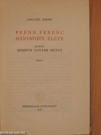 Prenn Ferenc hányatott élete