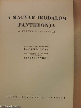 A magyar irodalom pantheonja