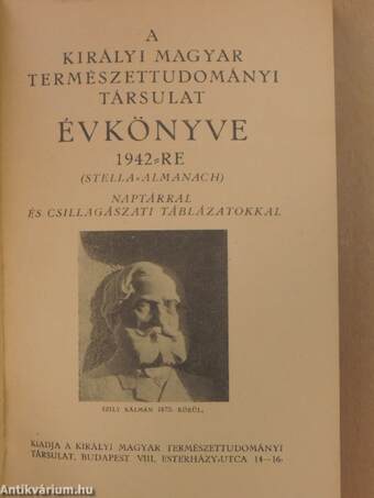 A Királyi Magyar Természettudományi Társulat évkönyve 1942-re