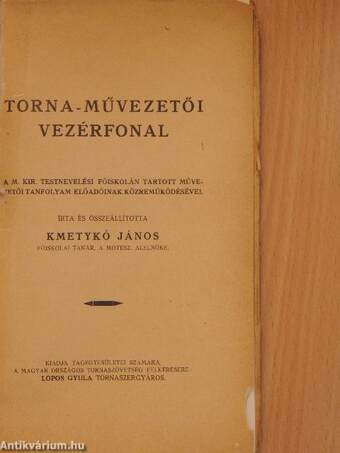 Torna-művezetői vezérfonal