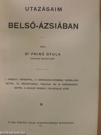 Utazásaim Belső-Ázsiában