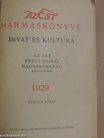 Az Est hármaskönyve 1929. II.