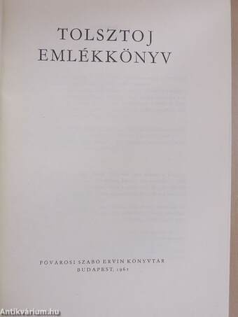 Tolsztoj emlékkönyv