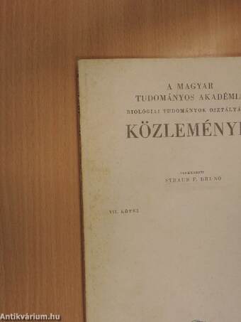 A Magyar Tudományos Akadémia Biológiai Tudományok Osztályának Közleményei VII. kötet 4. szám