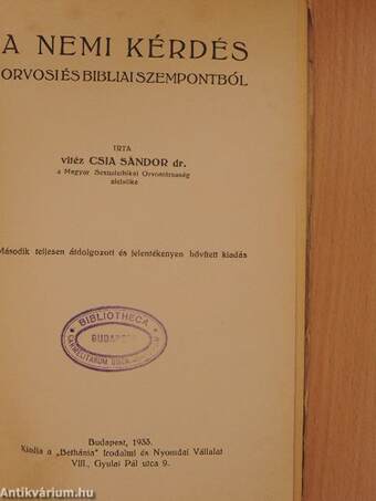 A nemi kérdés orvosi és bibliai szempontból