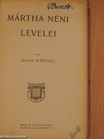 Mártha néni levelei