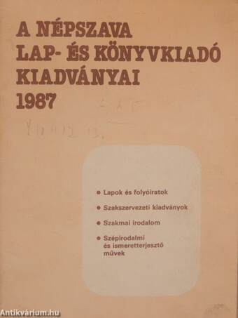 A Népszava Lap- és Könyvkiadó kiadványai 1987