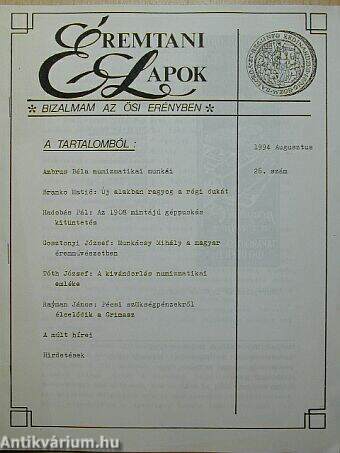 Éremtani Lapok 1994. augusztus