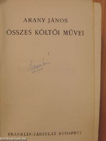 Arany János összes költői művei