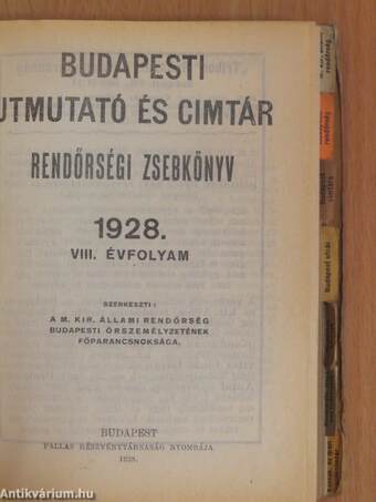 Budapesti utmutató és cimtár 1928.