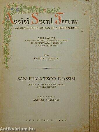 Assisi Szent Ferenc az olasz irodalomban és a festészetben