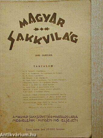 Magyar Sakkvilág 1925. január
