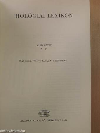 Biológiai lexikon 1-4.