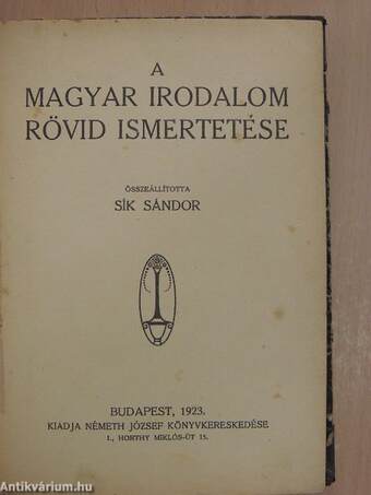 A magyar irodalom rövid ismertetése