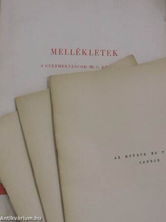 Gyermektáncok III./Mellékletek