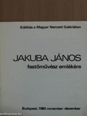 Jakuba János festőművész emlékére