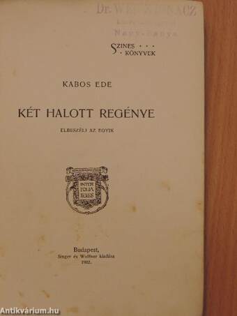 Két halott regénye