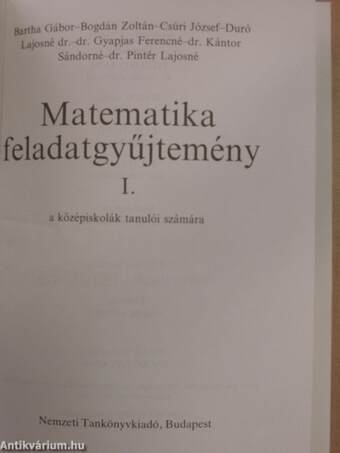 Matematika feladatgyűjtemény I.