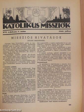 Katolikus Missziók 1940. július