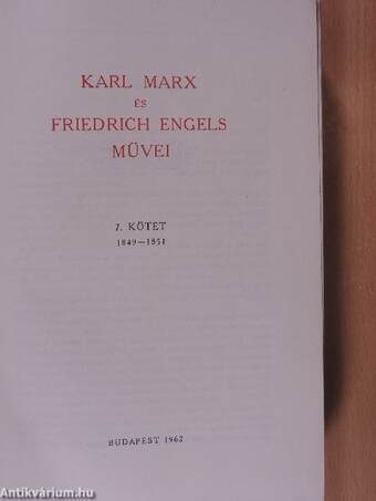 Karl Marx és Friedrich Engels művei 7.