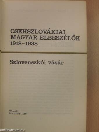 Csehszlovákiai magyar elbeszélők 1918-1938