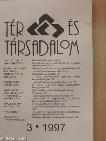 Tér és Társadalom 1997/3.