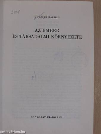 Az ember és társadalmi környezete