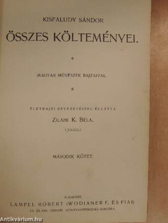 Kisfaludy Sándor összes költeményei II. (töredék)