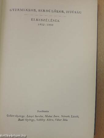Elbeszélések 1852-1859